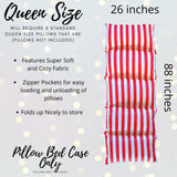 Red and White Stripe Circus themed Floor Pillow Bed for Kids