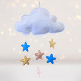 Cloud With Dangling Stars Wall Hanging or Mobile