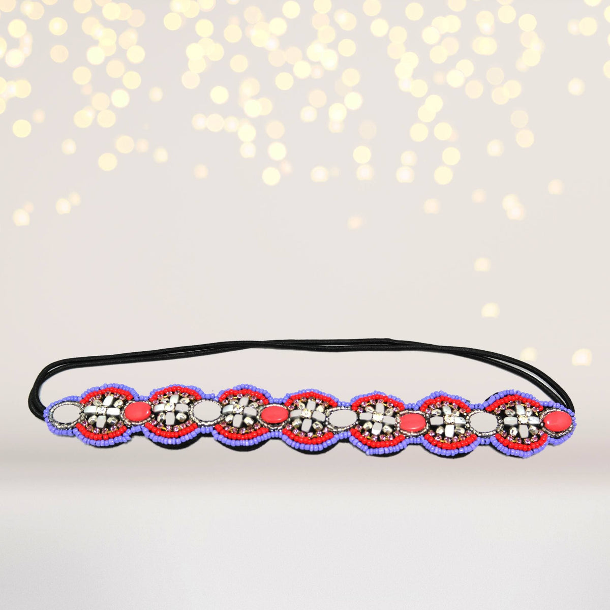 Colored Stone Beaded Bohemian Headband