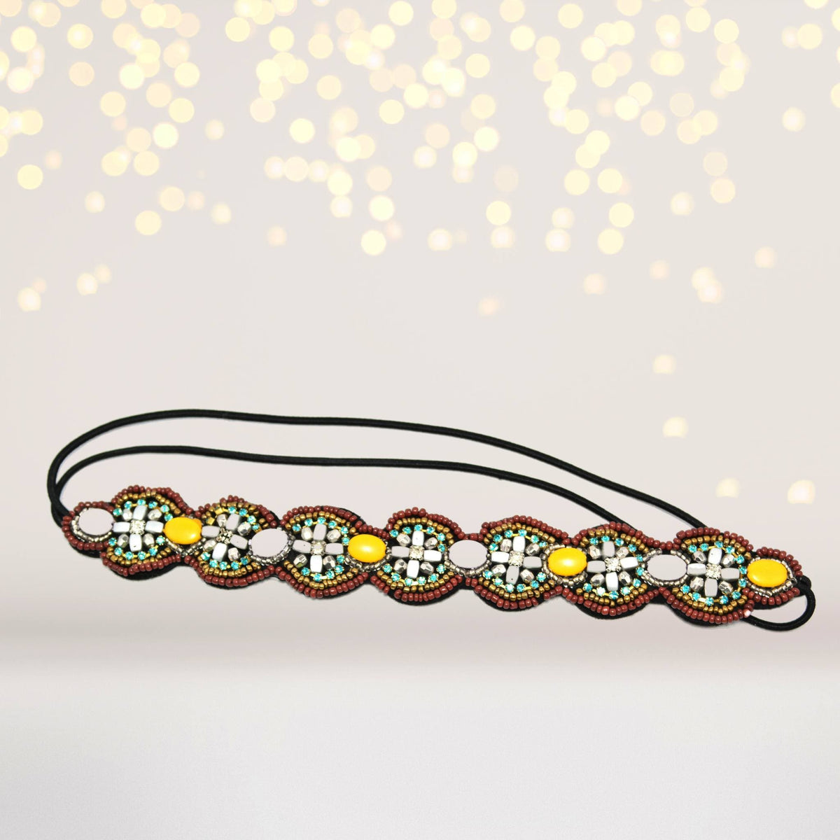 Colored Stone Beaded Bohemian Headband