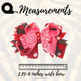 Cowgirl Hearts Valentine's Day 4 Inch Hair Bow