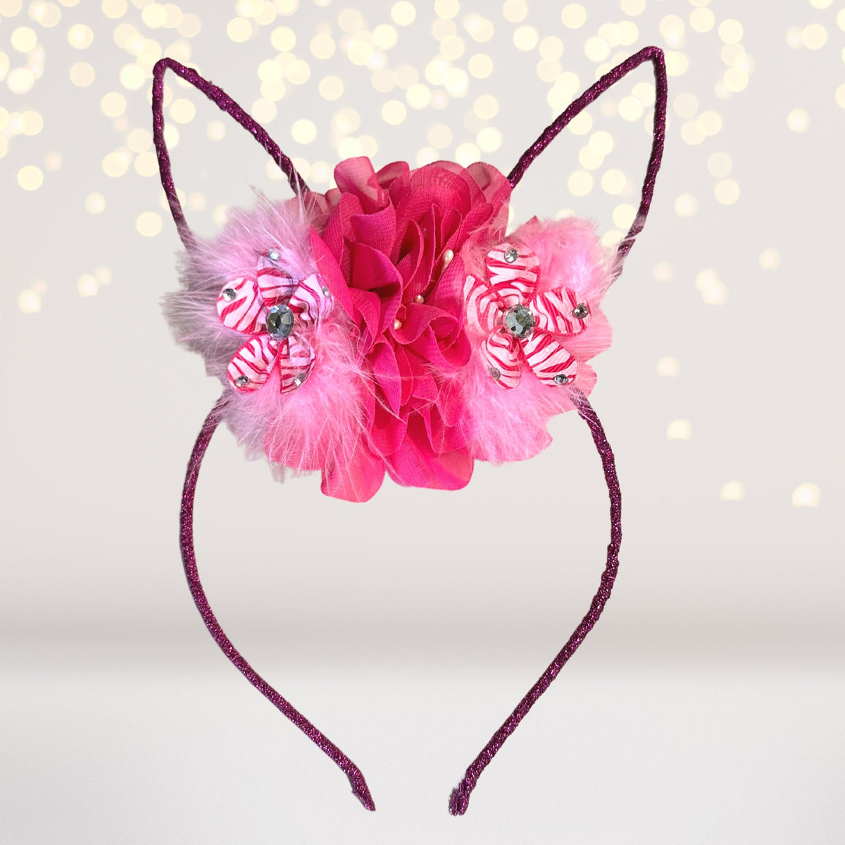 Easter Bunny Headband with Flowers