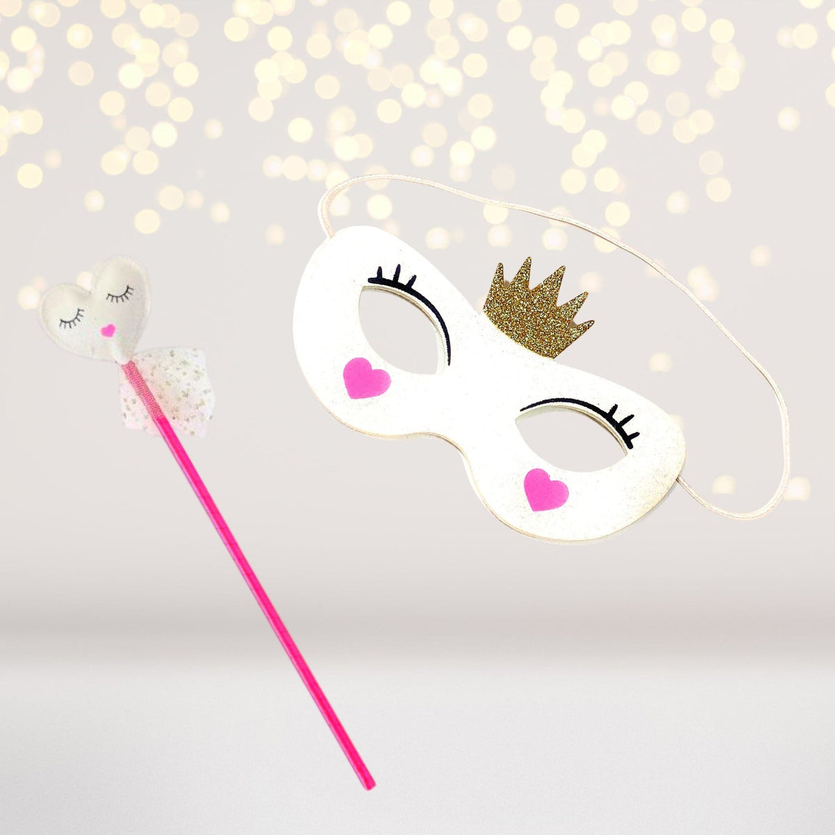 Fairy Princess Pretend Play Set with Wand, Costume Mask, Wings, and Hair Accessories