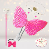 Fairy Princess Pretend Play Set with Wand, Costume Mask, Wings, and Hair Accessories