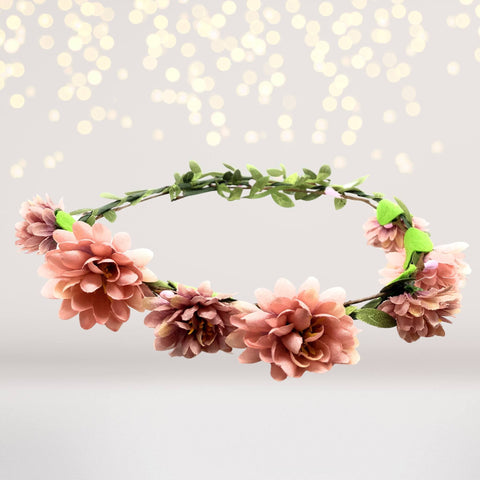 Flower Crown, Flower Girl Headband, Girls Floral Crown, Flower Halo, Flower Headpiece, Boho Wedding, Floral Headband,