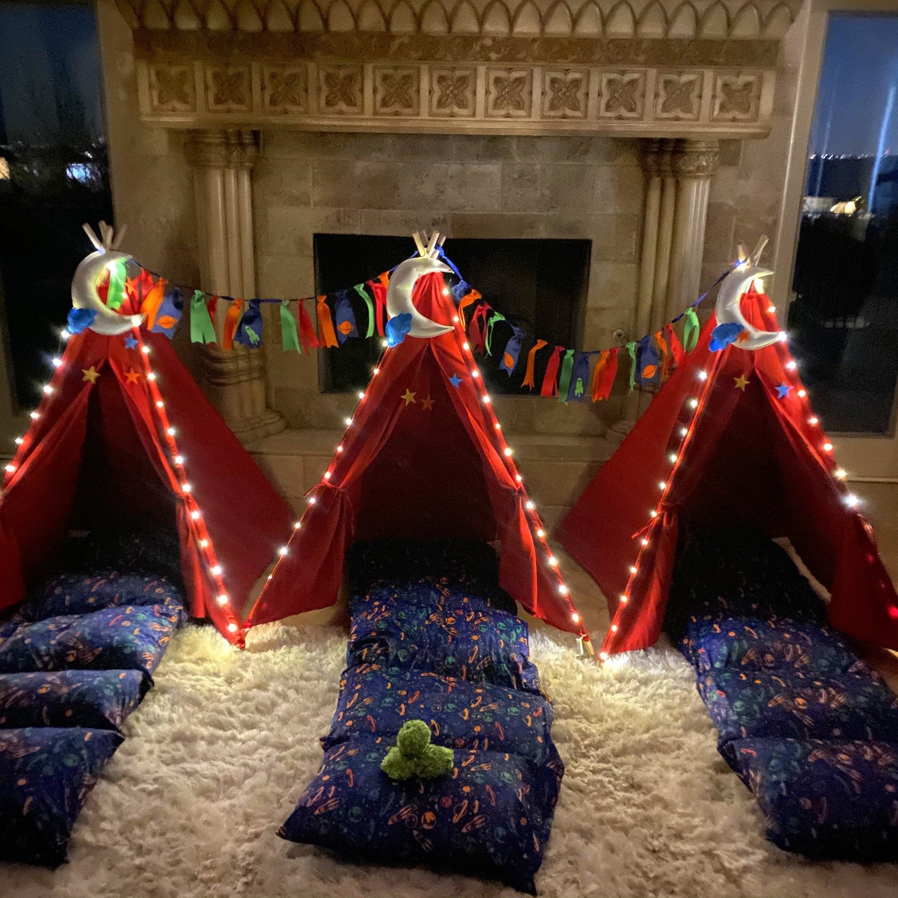rocket ship tent Galaxy Teepee Sleepover Parties Birthday Party Box Bundle – Chicky Chicky Bling Bling