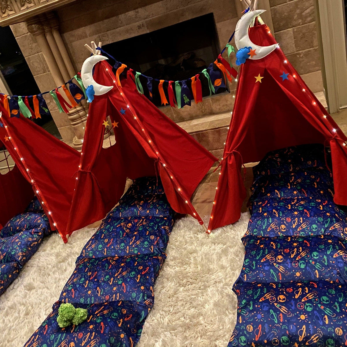 Galaxy, Outer space, Rocket Ship Teepee Tent Birthday Party Box, Alien Astronaut Tee Pee Party Box
