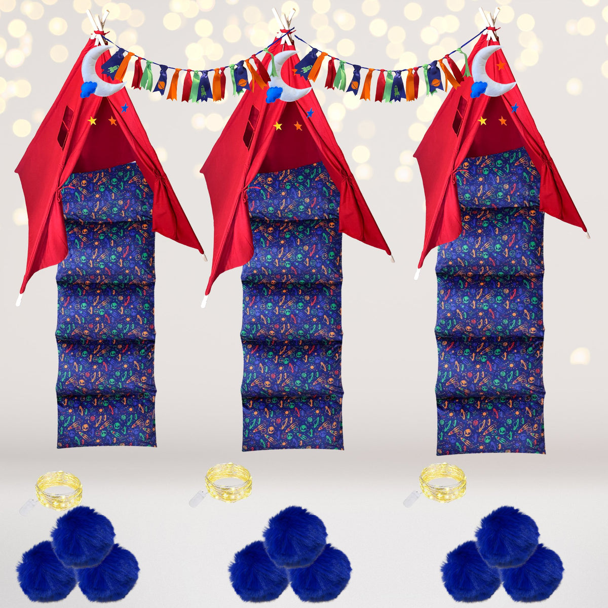 Galaxy, Outer space, Rocket Ship Teepee Tent Birthday Party Box, Alien Astronaut Tee Pee Party Box