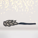 Gatsby Style Rhinestone Beaded Leaf Headband, Roaring 20's Headband