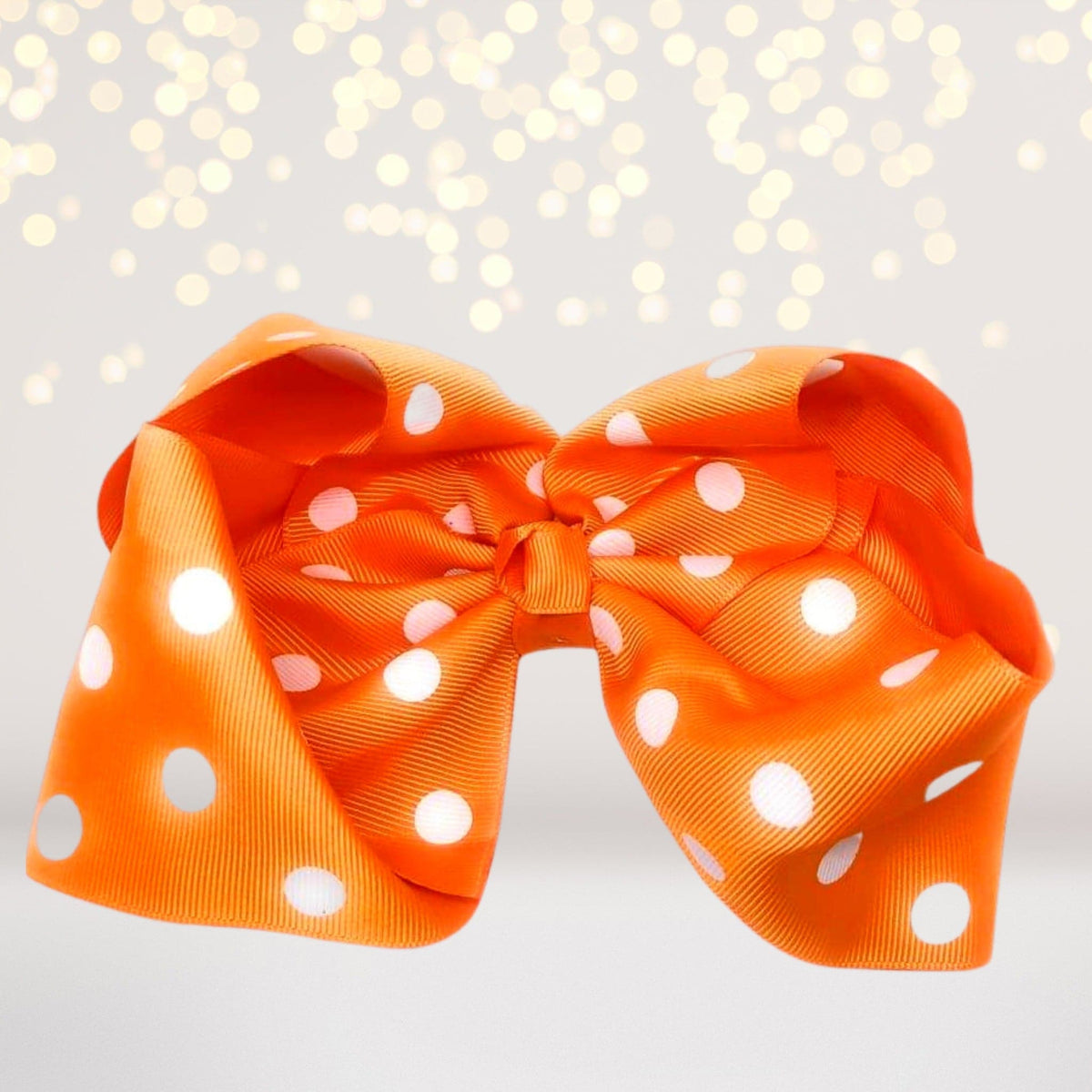Girls 8 Inch Polka Dot Grosgrain Hair Bow