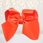 Orange big bows for hair, girls hair bow, accessories for hair, basic 8 inch hair bow