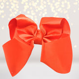 Orange big bows for hair, girls hair bow, accessories for hair, basic 8 inch hair bow