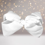 White big bows for hair, girls hair bow, accessories for hair, basic 8 inch hair bow