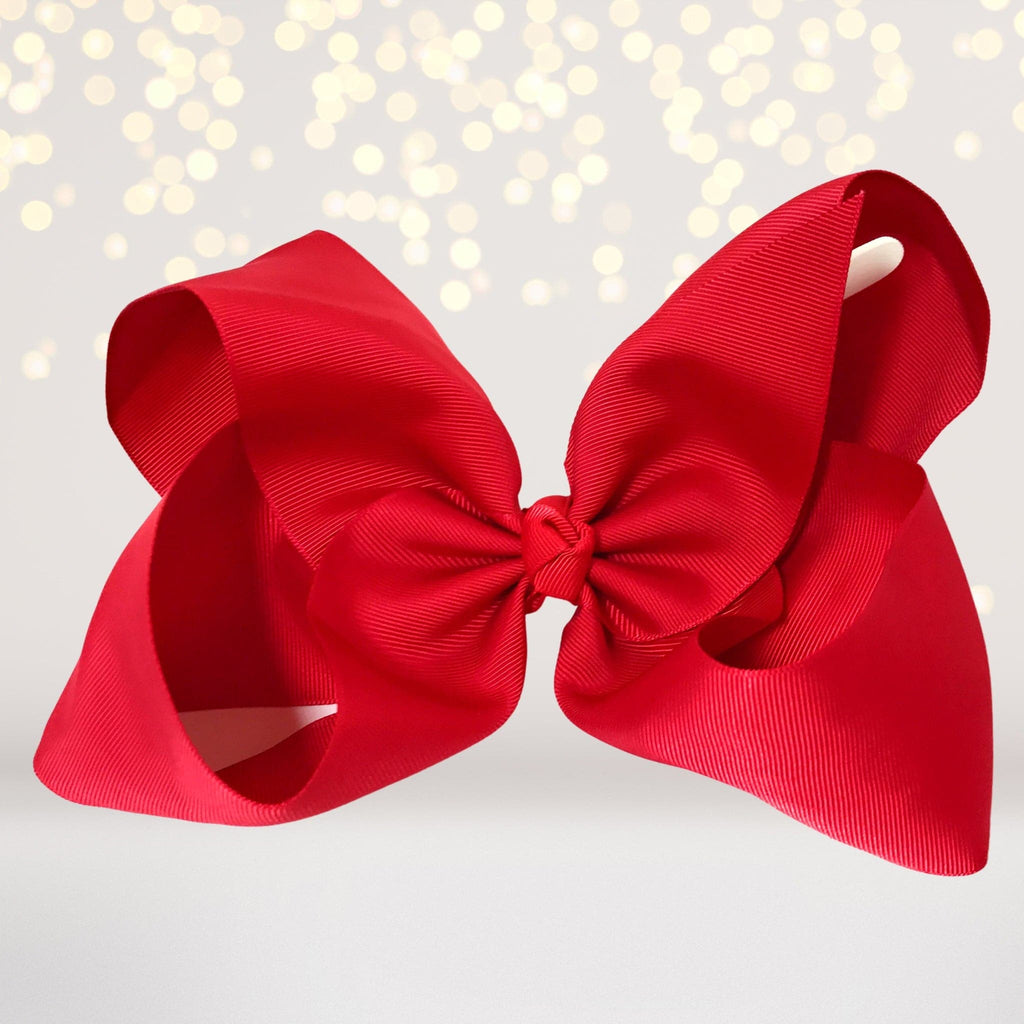 Handmade Extra Large Red Hair Bow, Red Hair Bow Texas Size 5 inch / Alligator Clip Only