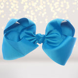Blue big bows for hair, girls hair bow, accessories for hair, basic 8 inch hair bow