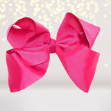 Shocking Hot Pink big bows for hair, girls hair bow, accessories for hair, basic 8 inch hair bow