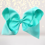 Aqua big bows for hair, girls hair bow, accessories for hair, basic 8 inch hair bow