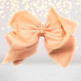 Peach big bows for hair, girls hair bow, accessories for hair, basic 8 inch hair bow