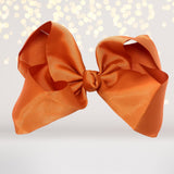 Pumpkin burnt orange big bows for hair, girls hair bow, accessories for hair, basic 8 inch hair bow