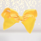 Yellow big bows for hair, girls hair bow, accessories for hair, basic 8 inch hair bow