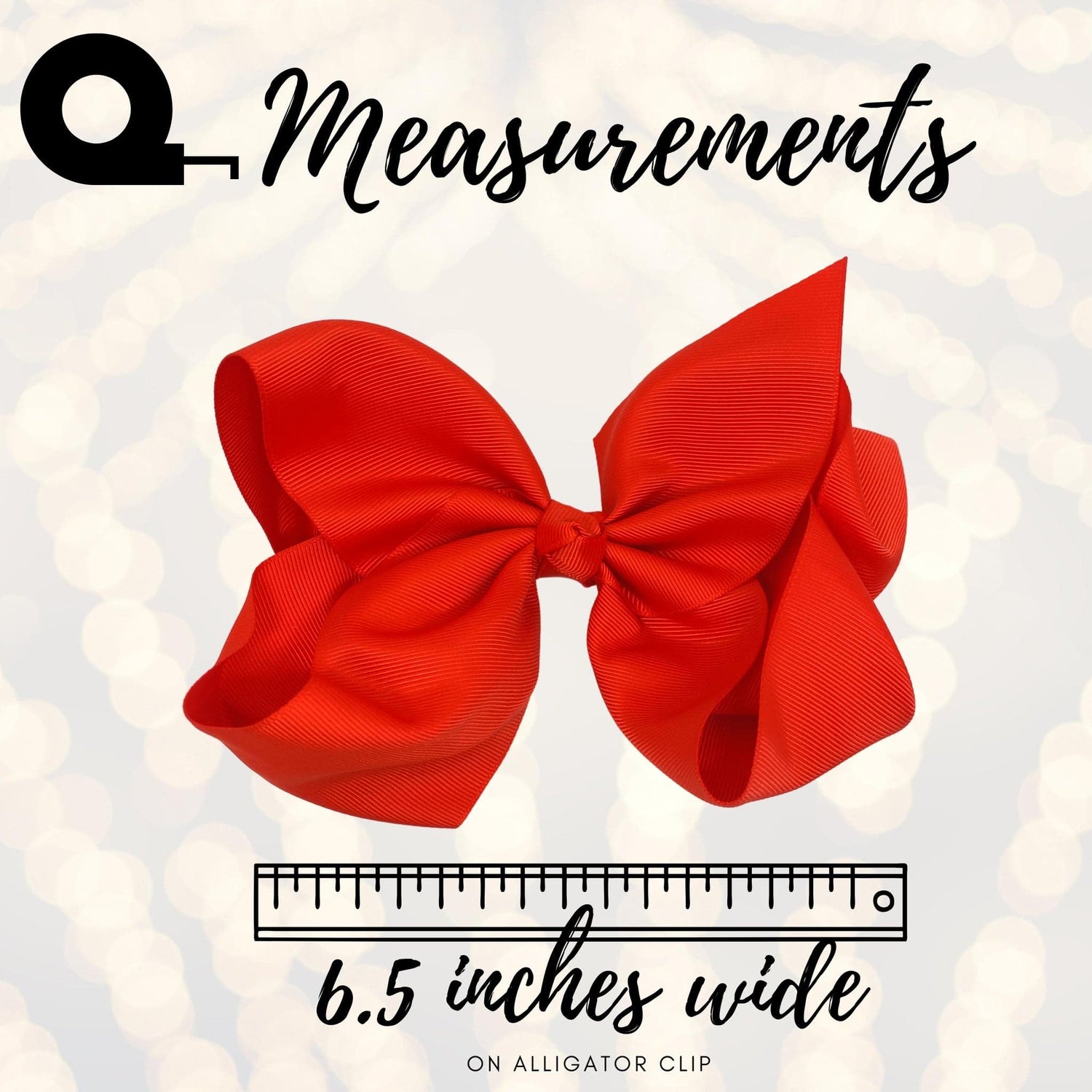 Girls Basic Hair Bow, Girls 6.5 Inch Wide Basic Hair Bow