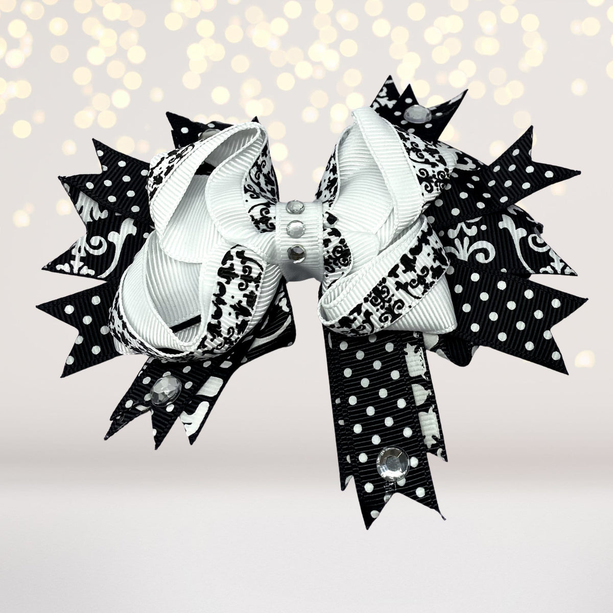 Girls Boutique Hair Bow With Sparkly Bling Stones
