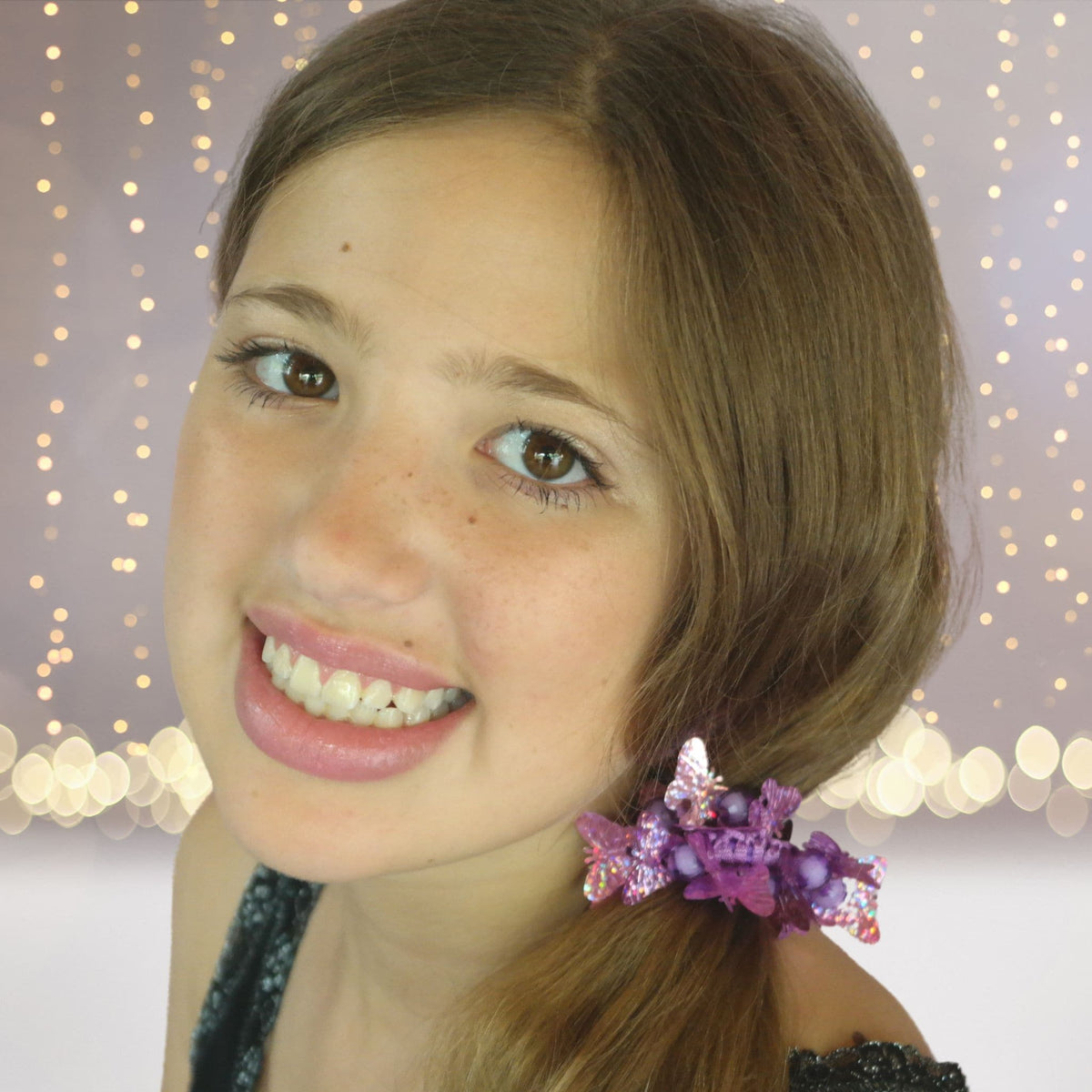Girls Butterfly Dangle Hair Tie, Butterfly Ponytail Holder, Hair Elastic