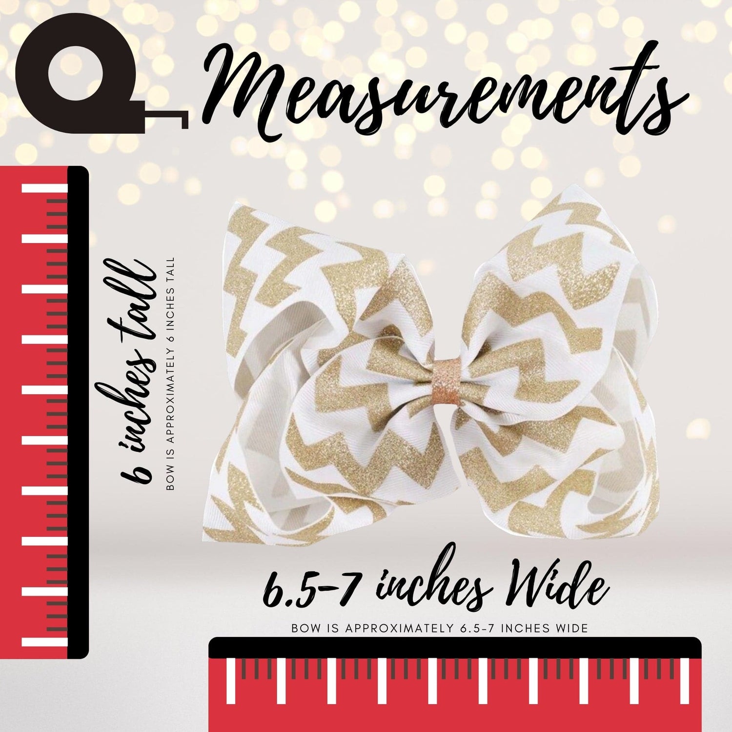 Girls Glitter Chevron Hair Bow, Glitter Hair Bow, Girls Glitter Holiday Bow