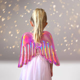 Girls Hologram and Glitter Angel, Unicorn, Fairy Costume and Dress up Wings