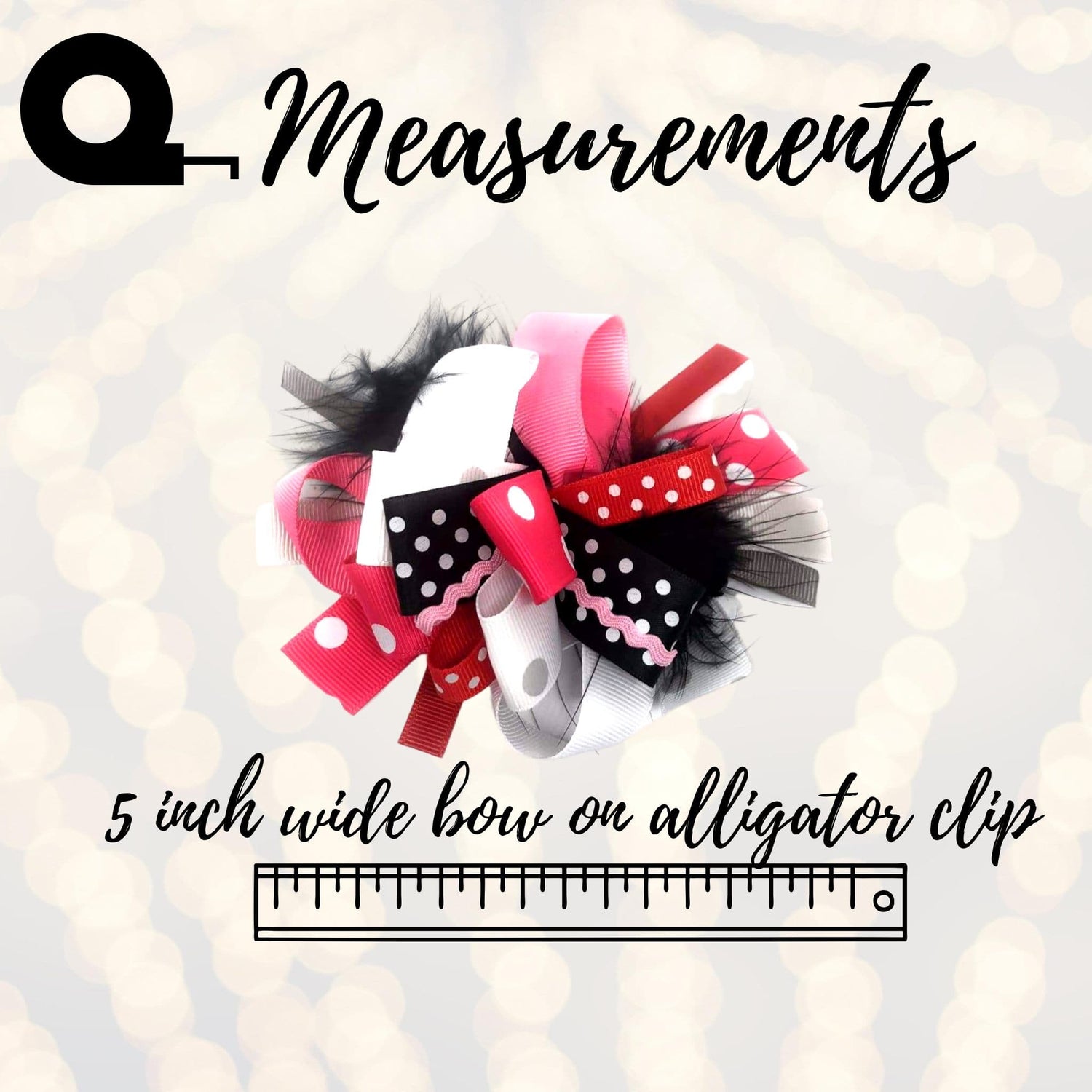 Girls Marabou Loopy Hair Bow, Hair Bow With Feathers, Valentine's Day Bow