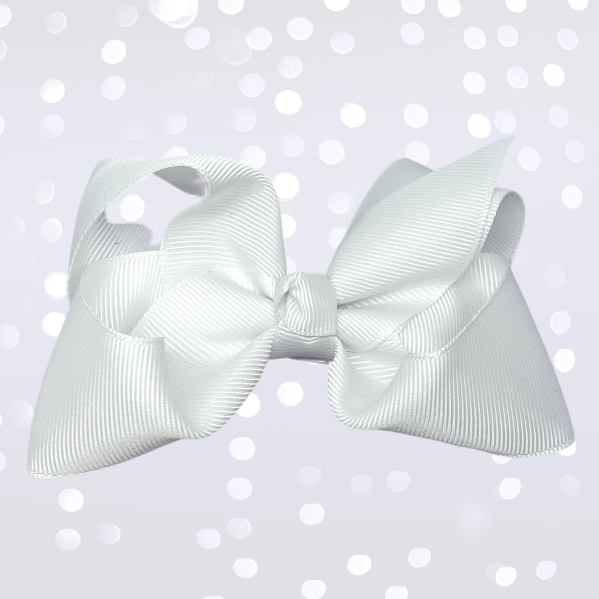 Girls Medium Basic Hair Bow, Solid Ribbon Hair Bow