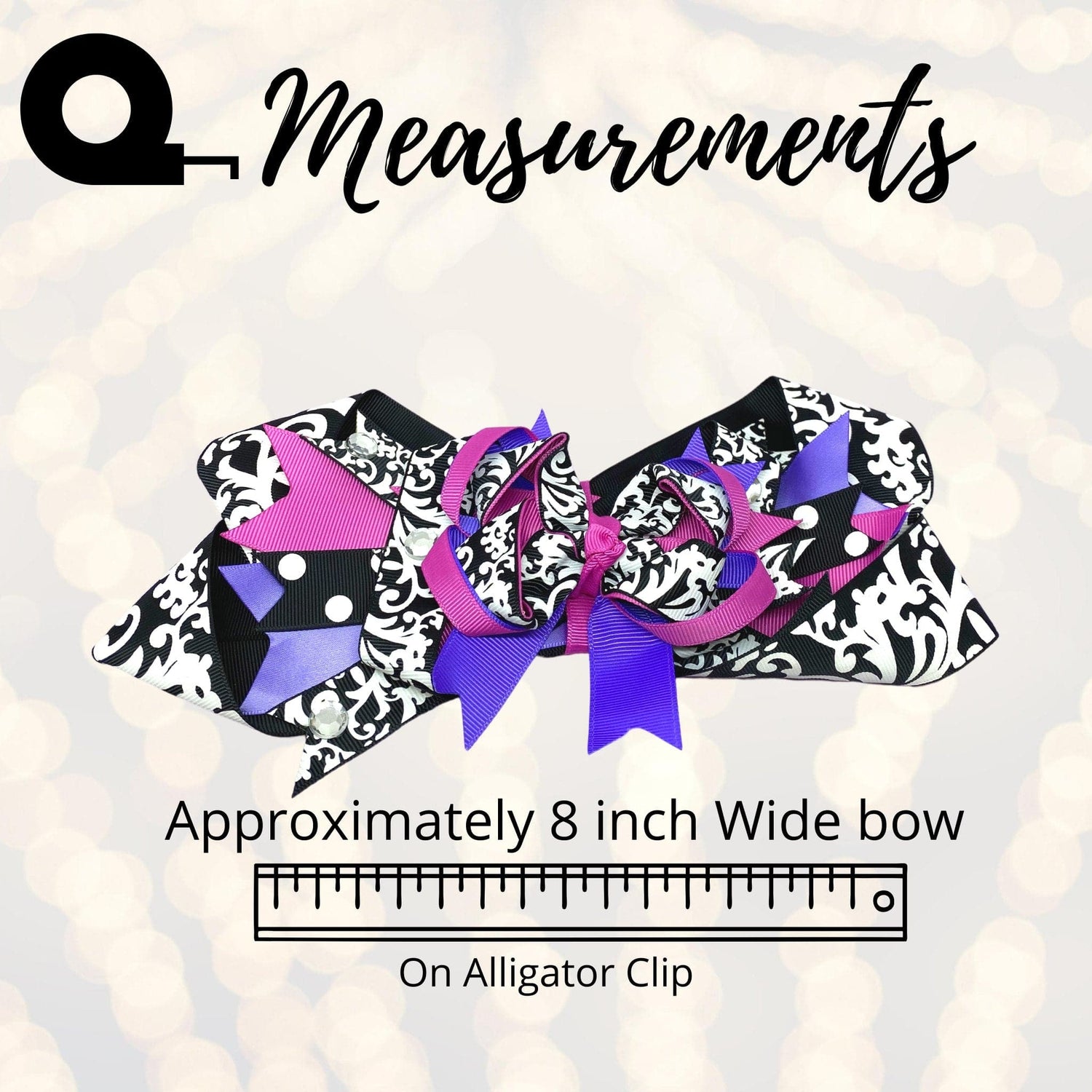 Girls Over The Top Layered Boutique Hair Bow With Bling