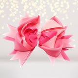 Girls Posh Layered Boutique Bows with Solid Ribbons
