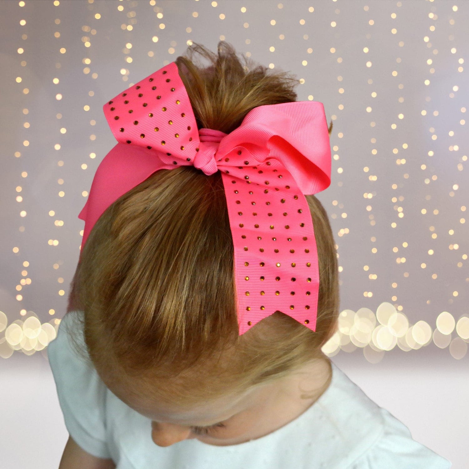 Girls Bling Stone Cheer Bow Ponytail – Chicky Chicky Bling Bling