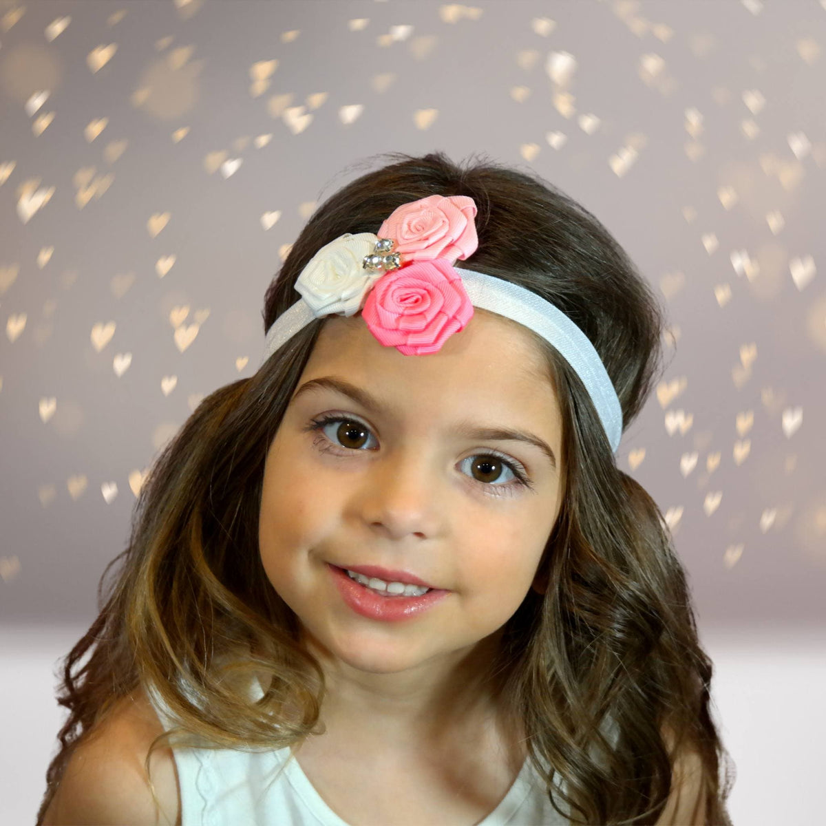 Girls Rosette Soft Elastic Headband