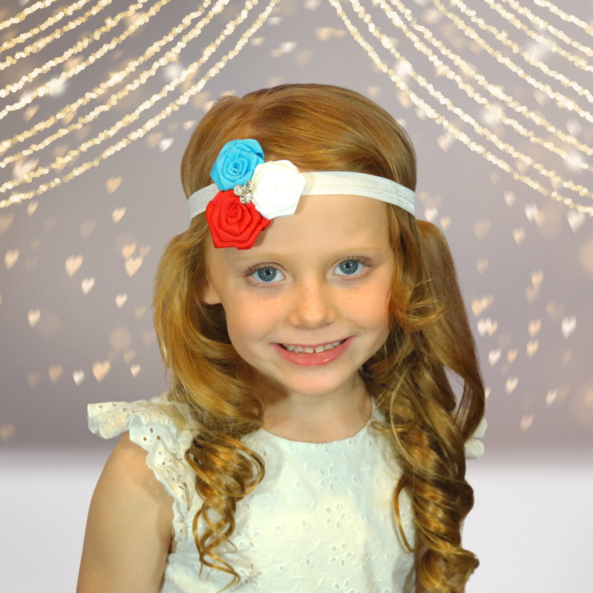 Girls Rosette Soft Elastic Headband
