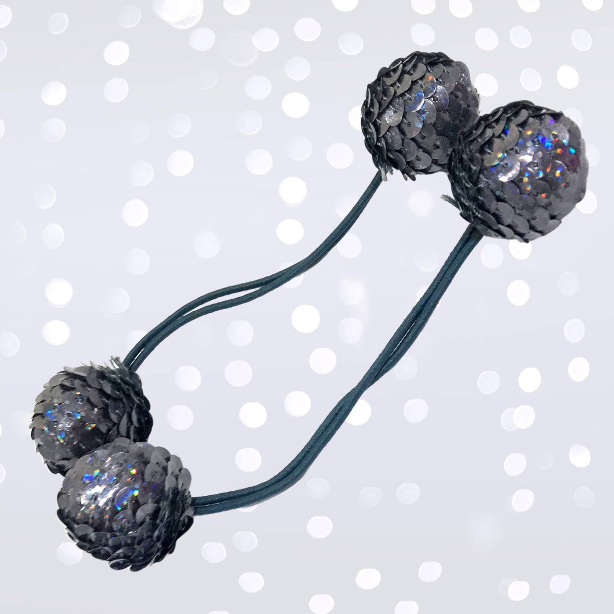 Girls Sequin Ball Pony Hair Ties, Sequin Ponytail Holder