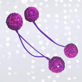 Girls Sequin Ball Pony Hair Ties, Sequin Ponytail Holder
