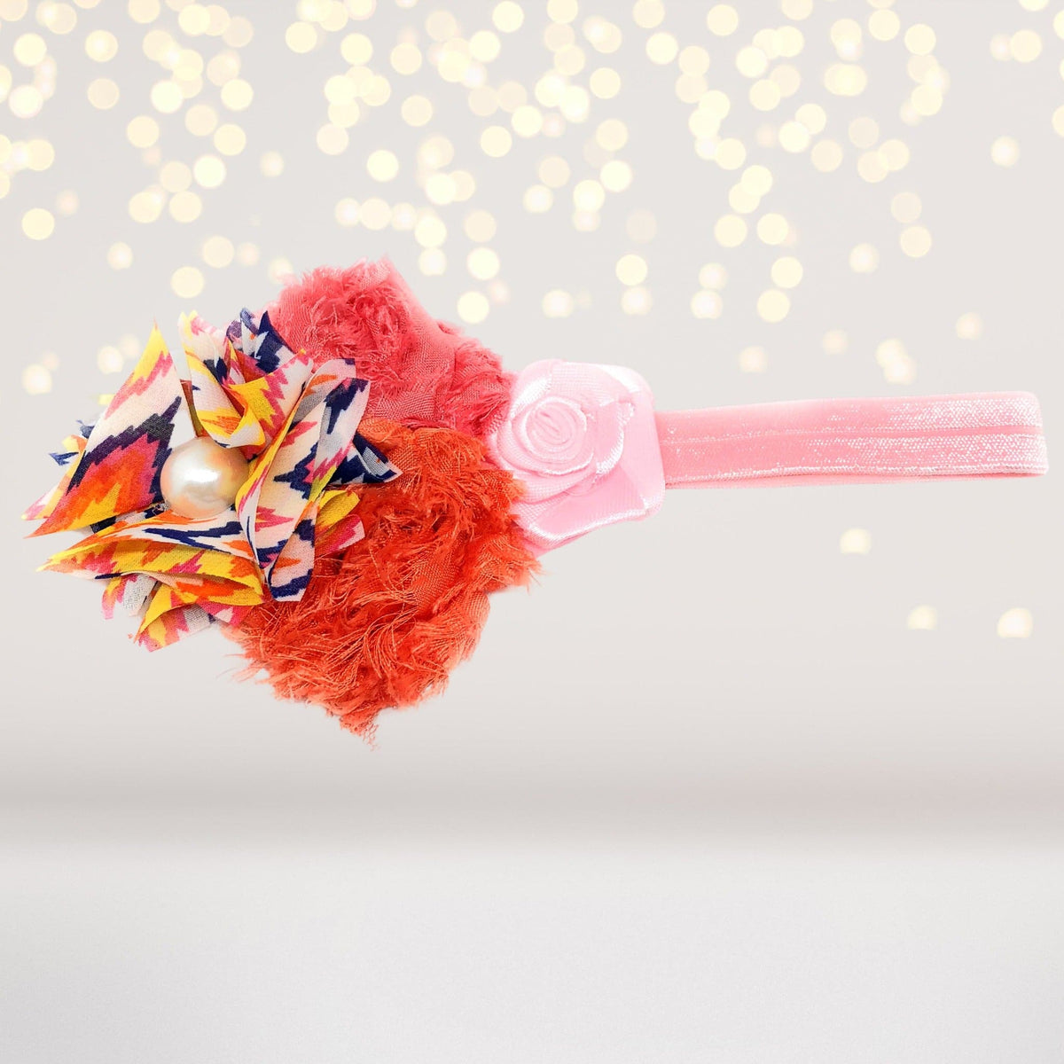 Girls Shabby Flowers Soft Elastic Headbands