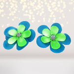 Girls Small Double Layered Flower Hair Clips