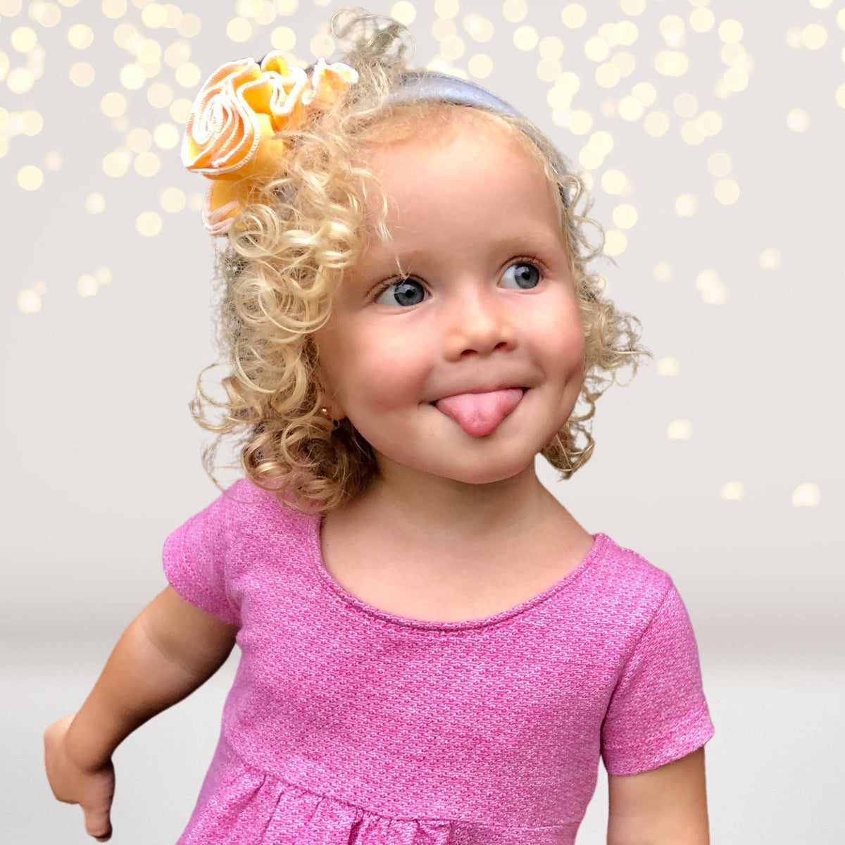 Girls Yellow Roses Cotton Headband