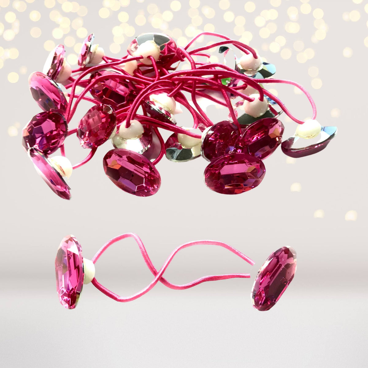 Glistening Gemstone Wrap Around Hair Bands, Rhinestone Ponytail Wrap