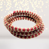 Glistening Rhinestones and Beads Wrap Around Snake Bracelet