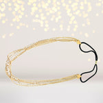 Glistening Strands of Gold and Rhinestones Headband,Gold Gold Chain Headband