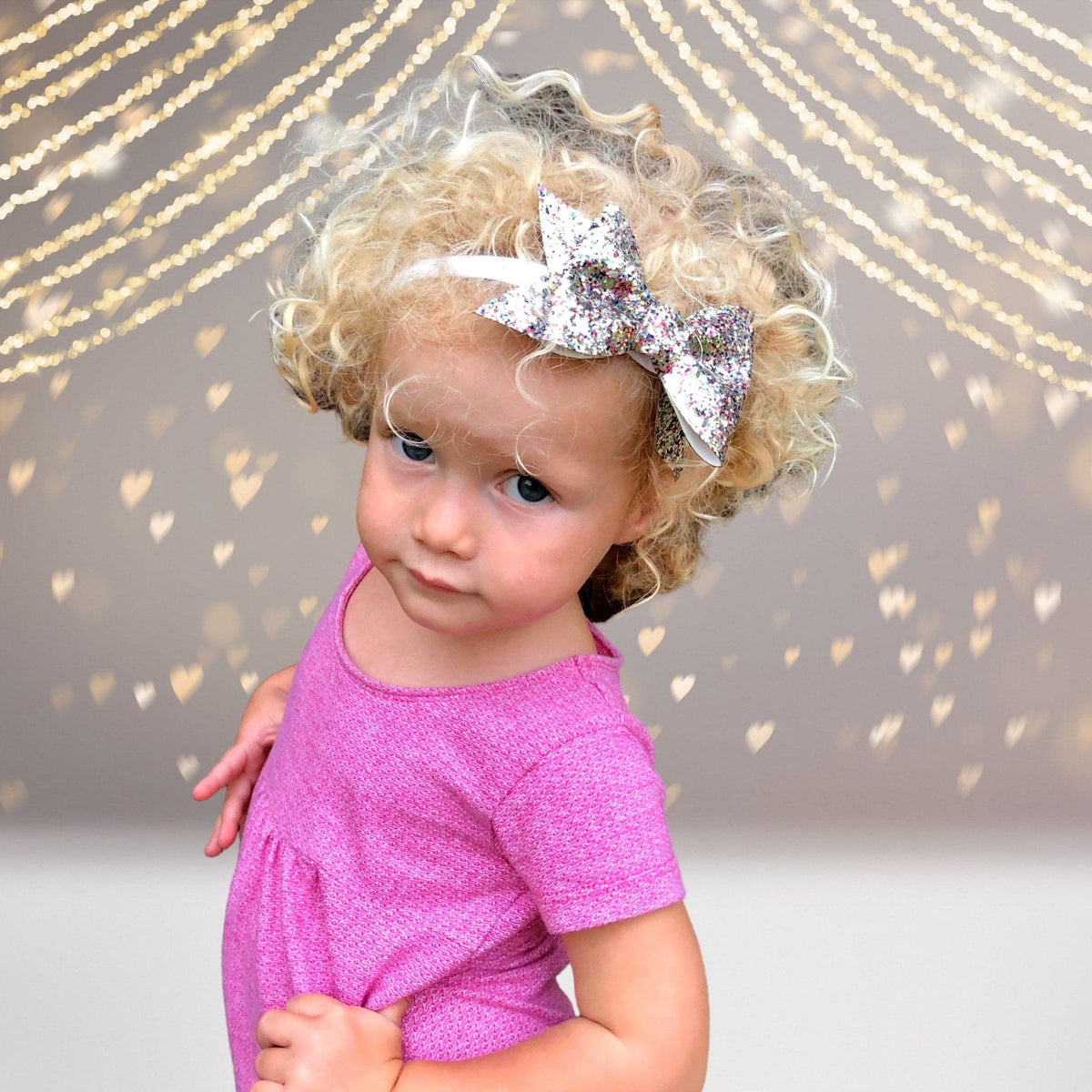 Glitter Holiday Bow Headband