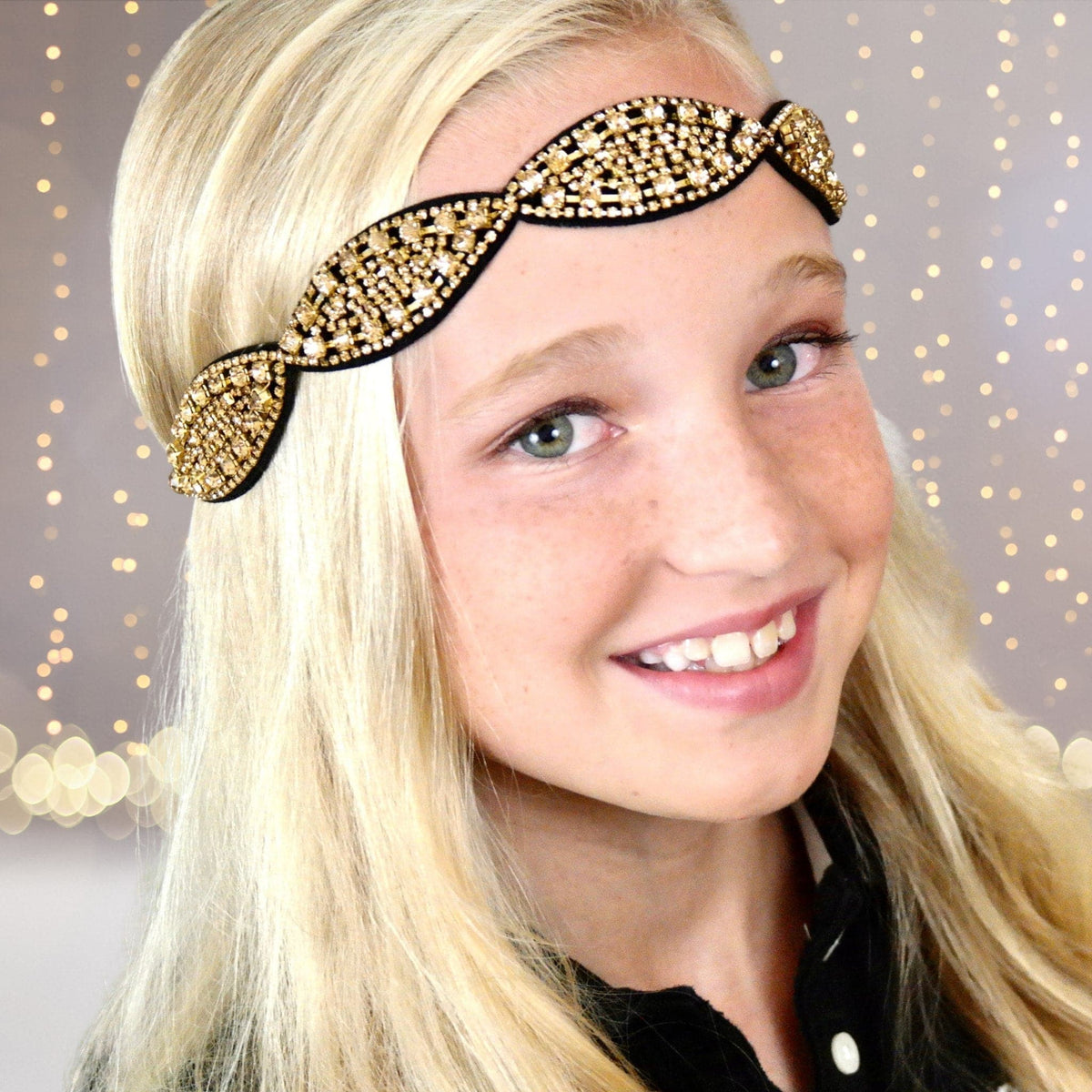 Gold Scalloped Rhinestone Headband, Silver Scalloped Rhinestone Headband