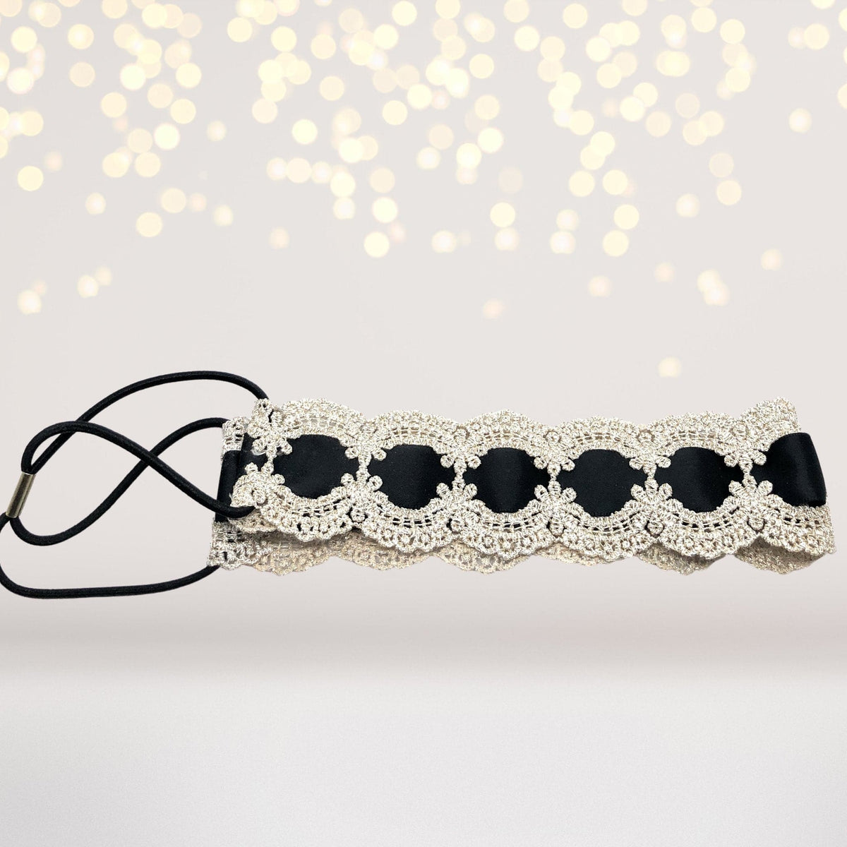 Golden Lace and Satin Ribbon Vintage Headband