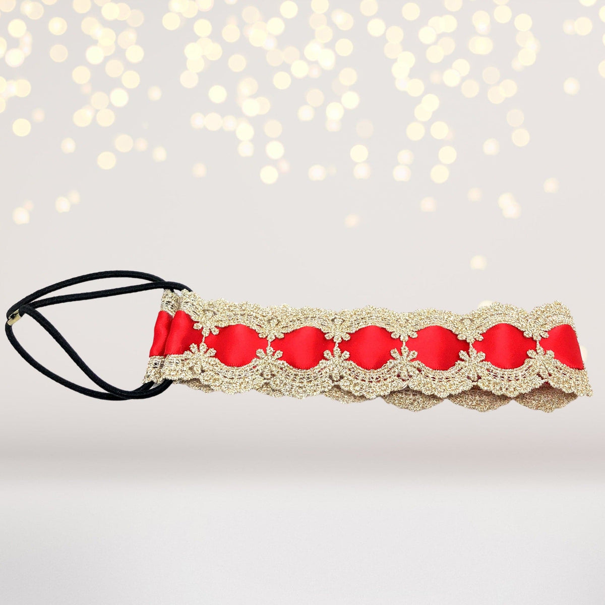 Golden Lace and Satin Ribbon Vintage Headband