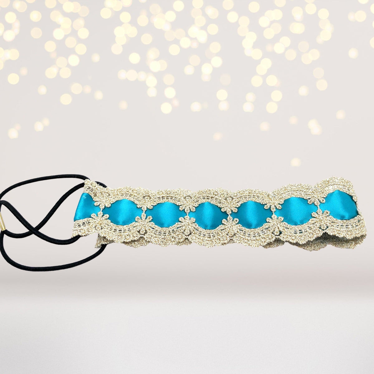 Golden Lace and Satin Ribbon Vintage Headband