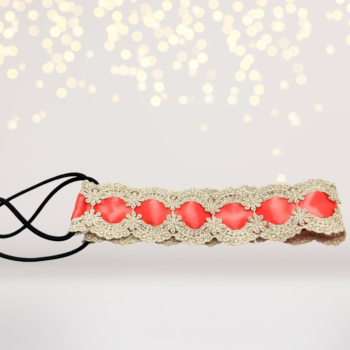 Golden Lace and Satin Ribbon Vintage Headband